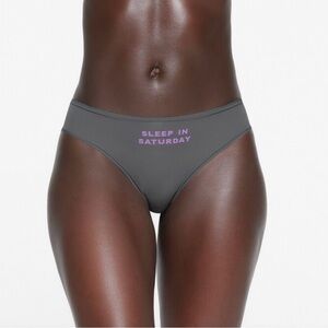 ᶻ 𝗓 𐰁 Skims Cotton Jersey Brief | “Sleep In Saturday” | Graphite Gray – Size 2X